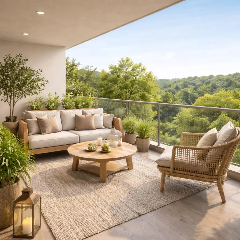 Salón con terraza de una vivienda Ponsar